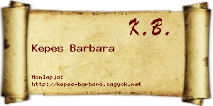 Kepes Barbara névjegykártya